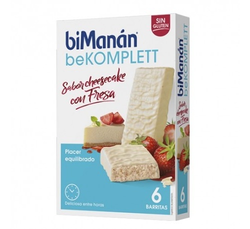 Bimanan komplett 6 barritas cheesecake con fresa