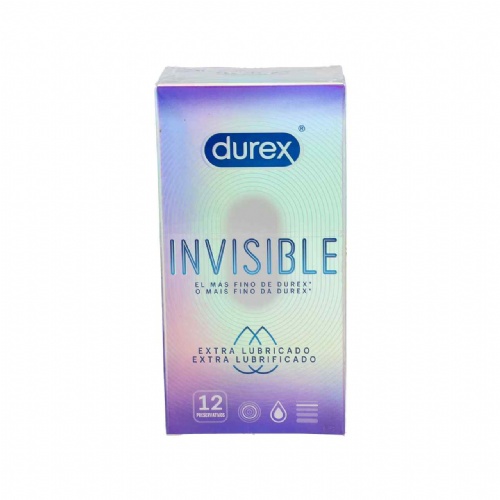 Durex invisible extra fino extra lubricado - preservativos (12 u)